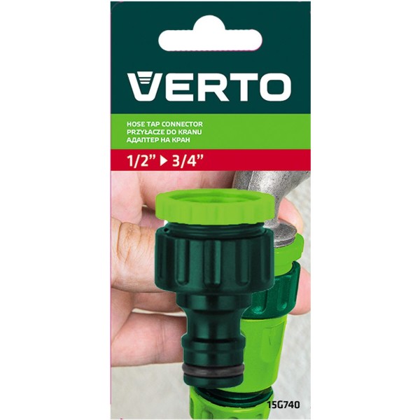 Фото - Соединитель для шланга VERTO 1/2"-3/4" (15G740)